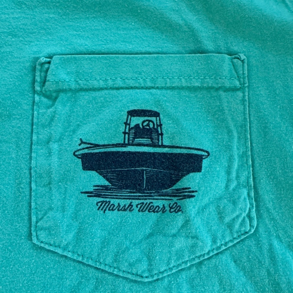 Marsh Wear Teal Longsleeve t-shirt, size large. Ride the Tide - Picture 3 of 4